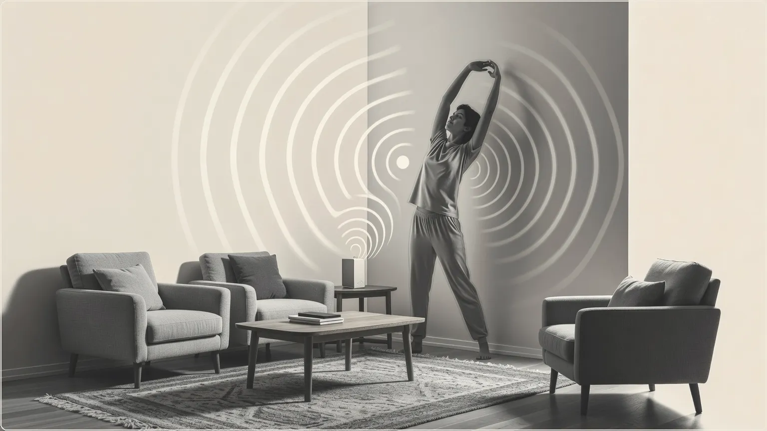 Person's silhouette mapped through wall by WiFi signals in real-time