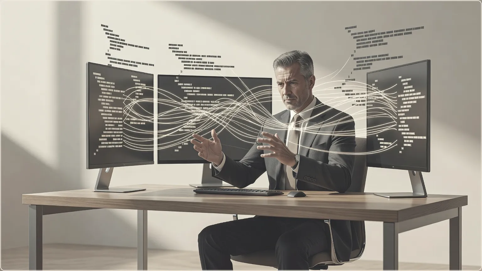 Boris Cherny directing advanced AI code workflows on multiple screens